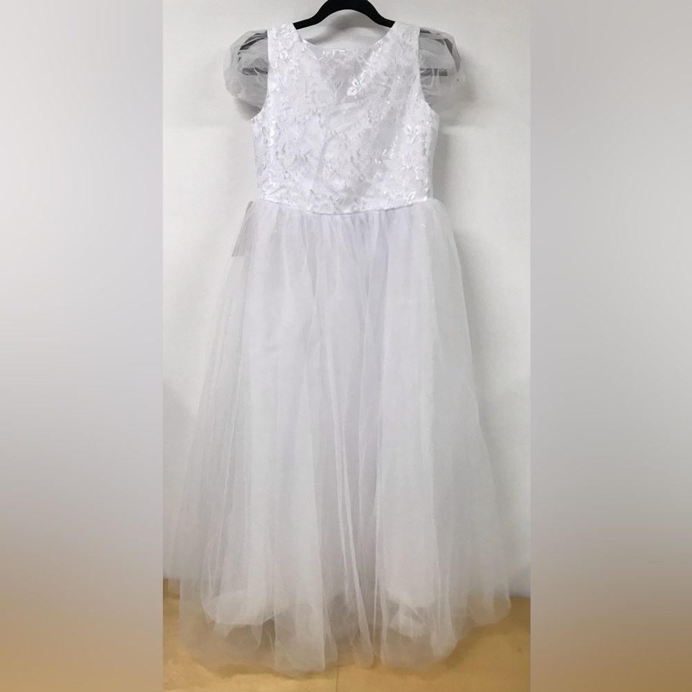 Elegant White Kids Formal Dress